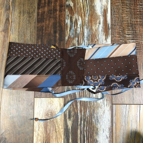 Tie Warrior Belt Cincher Corset Waist Blue S/M - Picture 2 of 5